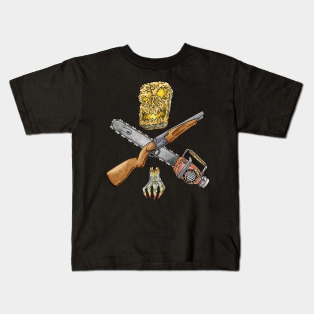 Evil Dead Crest Kids T-Shirt by ScottBokma